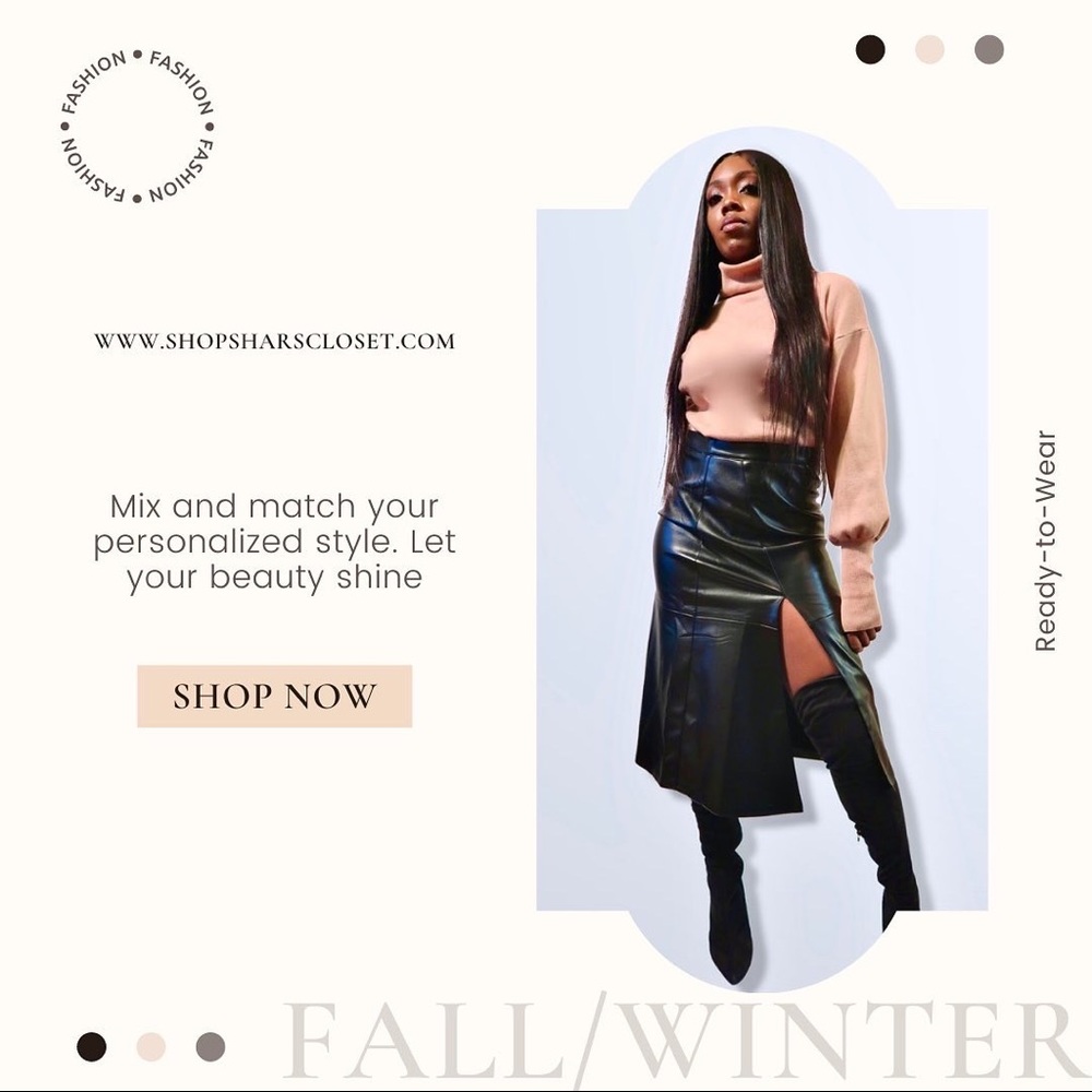 Fall/Winter must have faux leather skirt with slit
